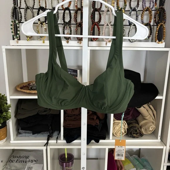 KONA SOL Women's Swim Top NWT Olive Green Size XL - Picture 4 of 5